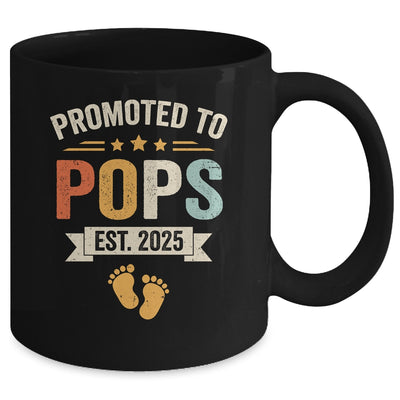 Promoted To Pops 2025 Retro Soon To Be Pops Est 2025 Mug | teecentury