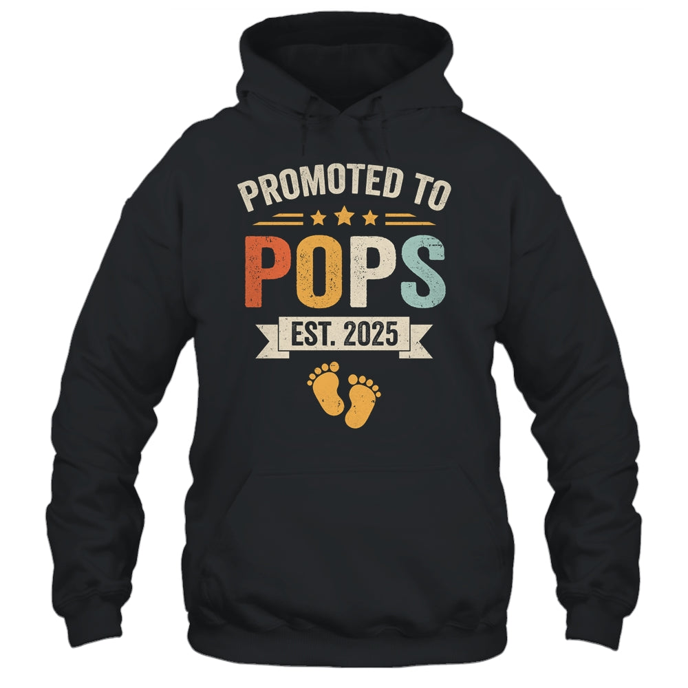 Promoted To Pops 2025 Retro Soon To Be Pops Est 2025 Shirt & Hoodie | teecentury