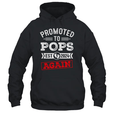 Promoted To Pops Again 2024 Pregnancy Announcement Shirt & Hoodie | teecentury