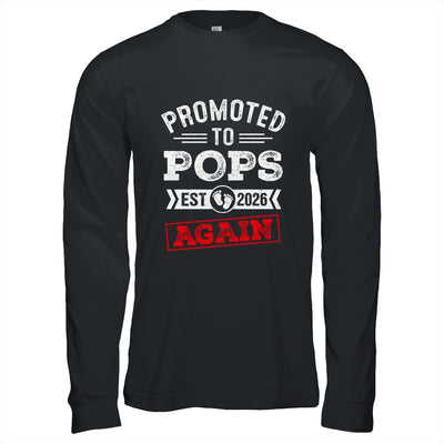 Promoted To Pops Again 2026 Pregnancy Announcement Shirt & Hoodie | teecentury
