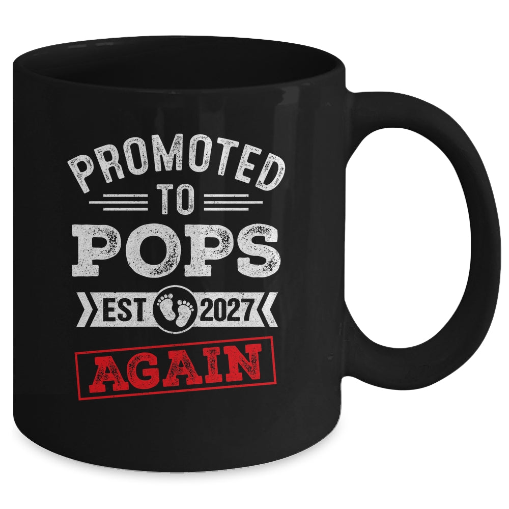 Promoted To Pops Again 2027 Pregnancy Announcement Mug | teecentury