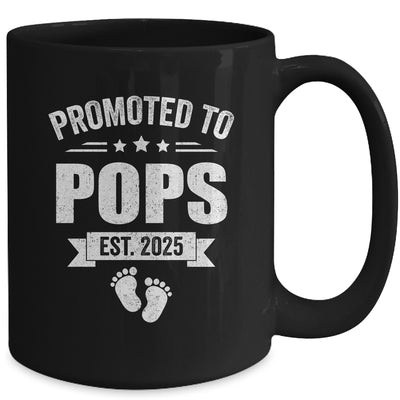 Promoted To Pops Est 2025 Fathers Day First Time New Pops Mug | teecentury