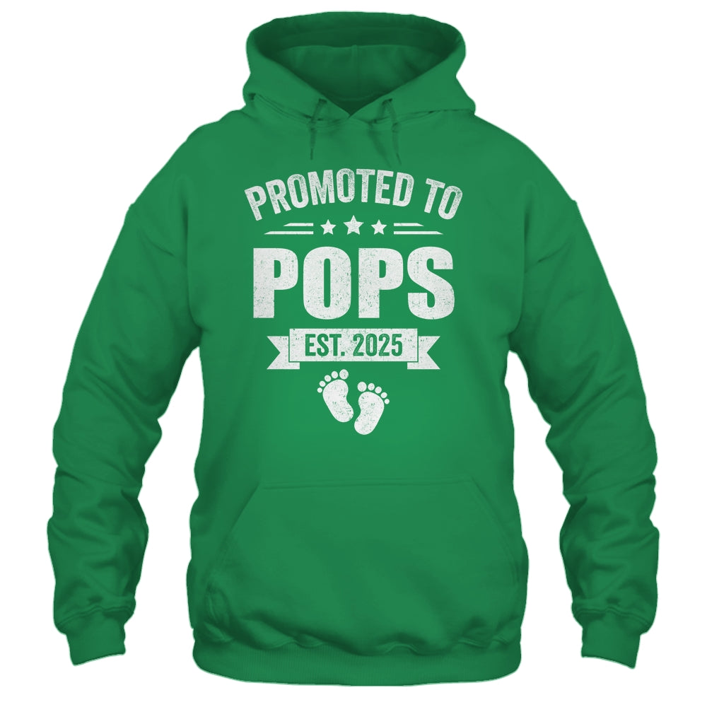 Promoted To Pops Est 2025 Fathers Day First Time New Pops Shirt & Hoodie | teecentury