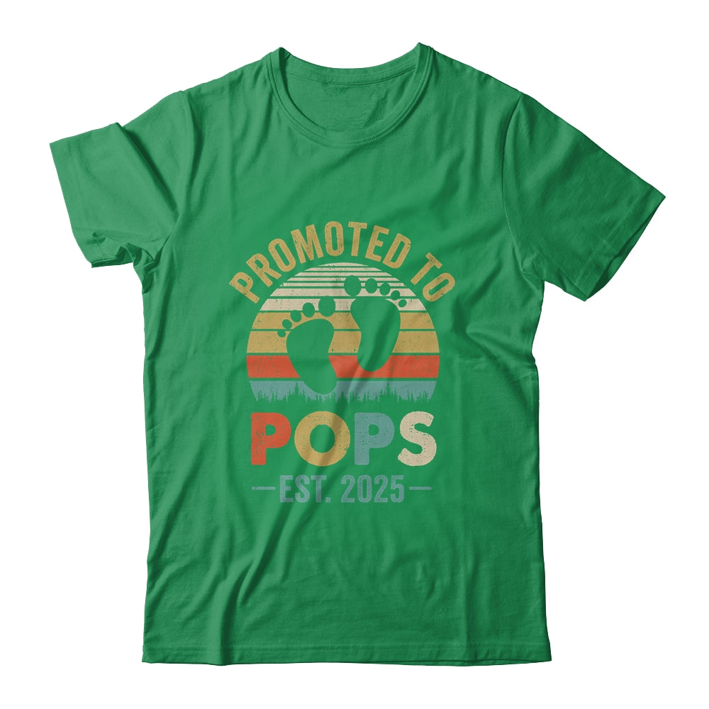Promoted To Pops Est 2025 Fathers Day Vintage Shirt & Hoodie | teecentury