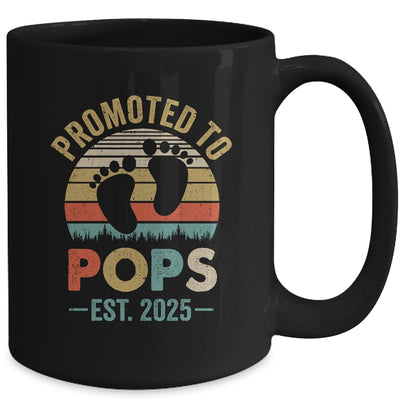 Promoted To Pops Est 2025 Fathers Day Vintage Mug | teecentury