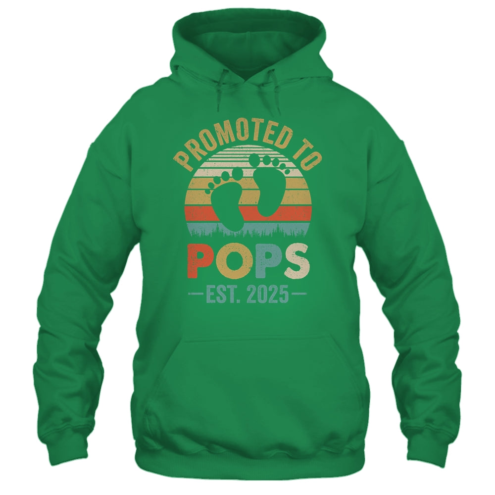 Promoted To Pops Est 2025 Fathers Day Vintage Shirt & Hoodie | teecentury