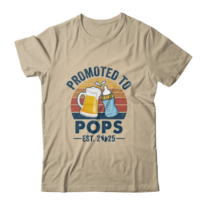 Promoted To Pops Est 2025 First Time Fathers Day Vintage Shirt & Hoodie | teecentury