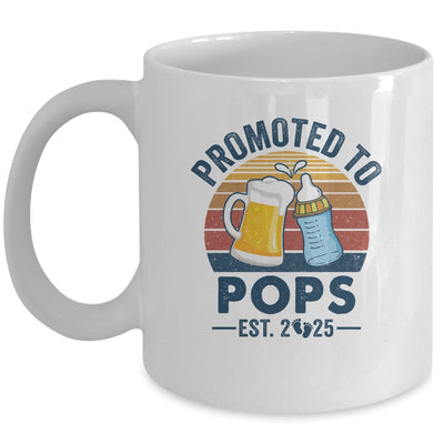 Promoted To Pops Est 2025 First Time Fathers Day Vintage Mug | teecentury