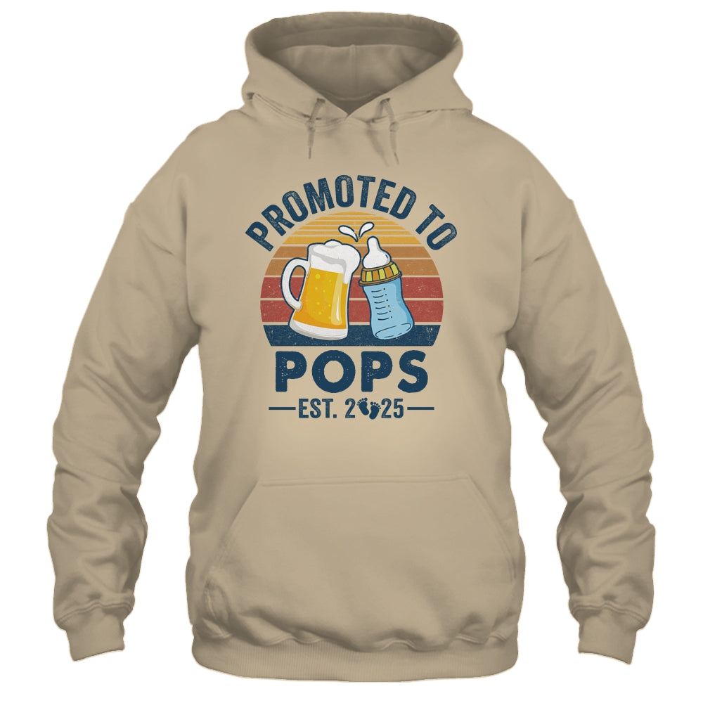 Promoted To Pops Est 2025 First Time Fathers Day Vintage Shirt & Hoodie | teecentury