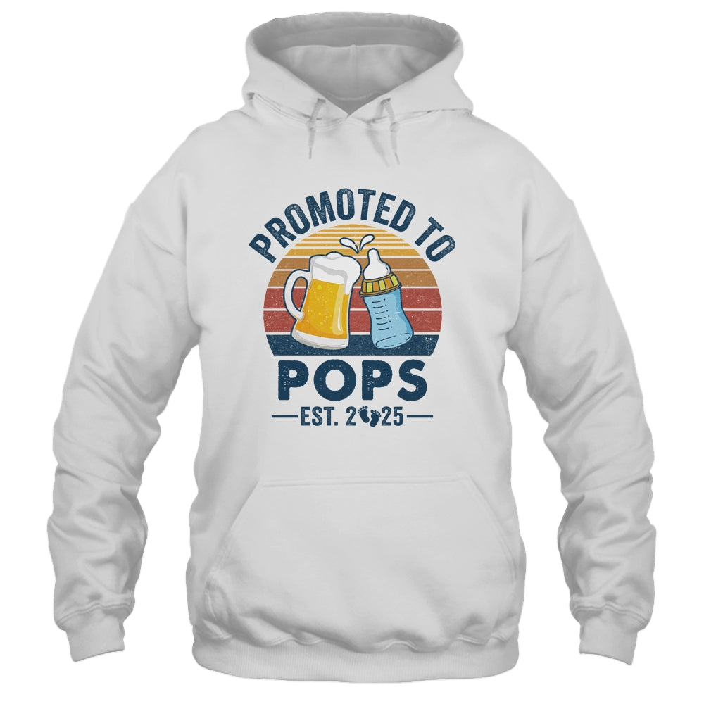 Promoted To Pops Est 2025 First Time Fathers Day Vintage Shirt & Hoodie | teecentury