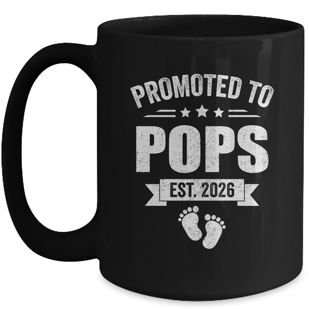 Promoted To Pops Est 2026 Fathers Day First Time New Pops Mug | teecentury