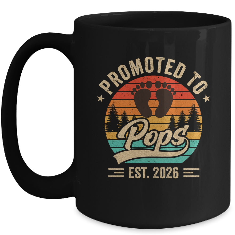 Promoted To Pops Est 2026 Grandparents Baby Announcement Mug | teecentury