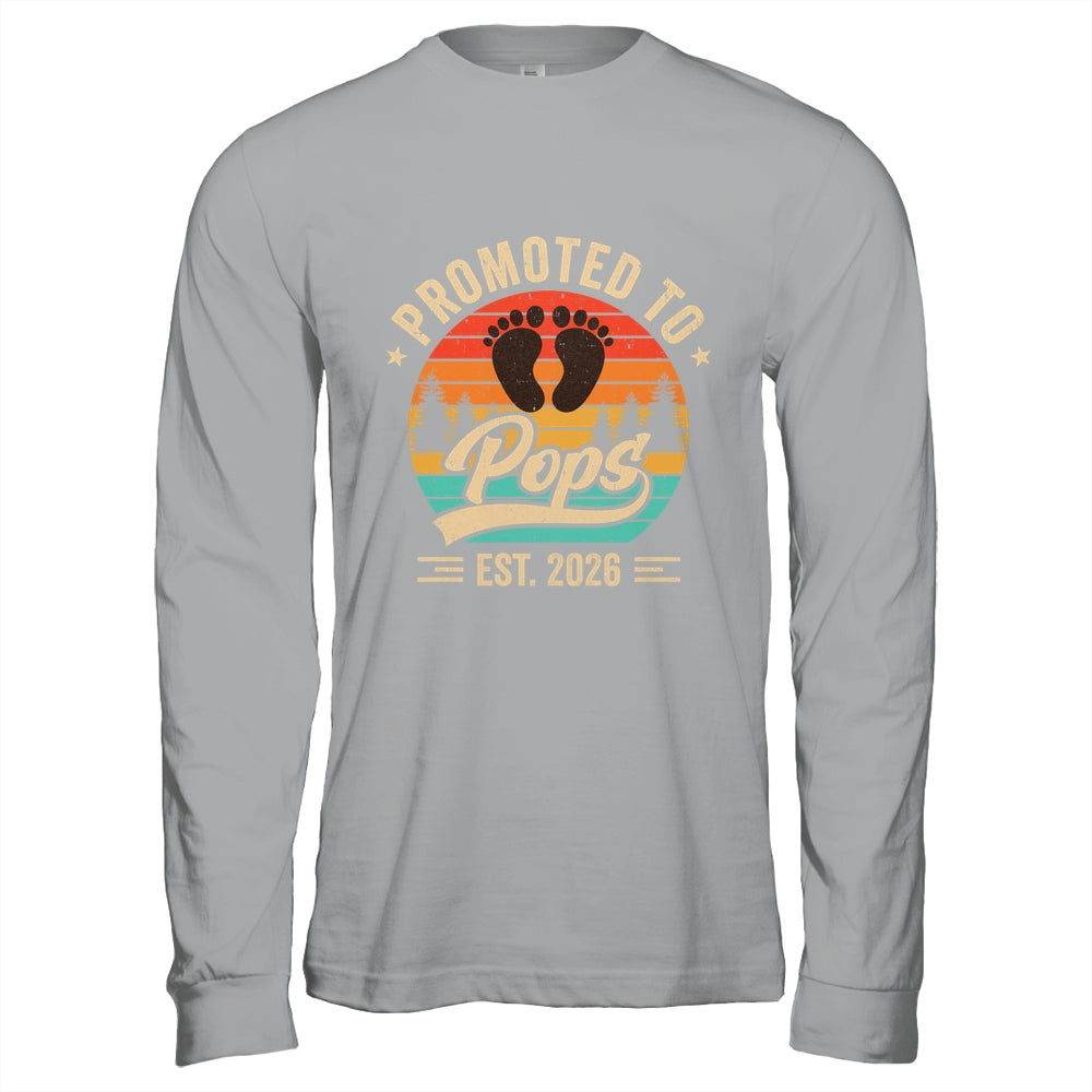 Promoted To Pops Est 2026 Grandparents Baby Announcement Shirt & Hoodie | teecentury