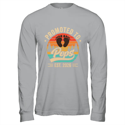 Promoted To Pops Est 2026 Grandparents Baby Announcement Shirt & Hoodie | teecentury