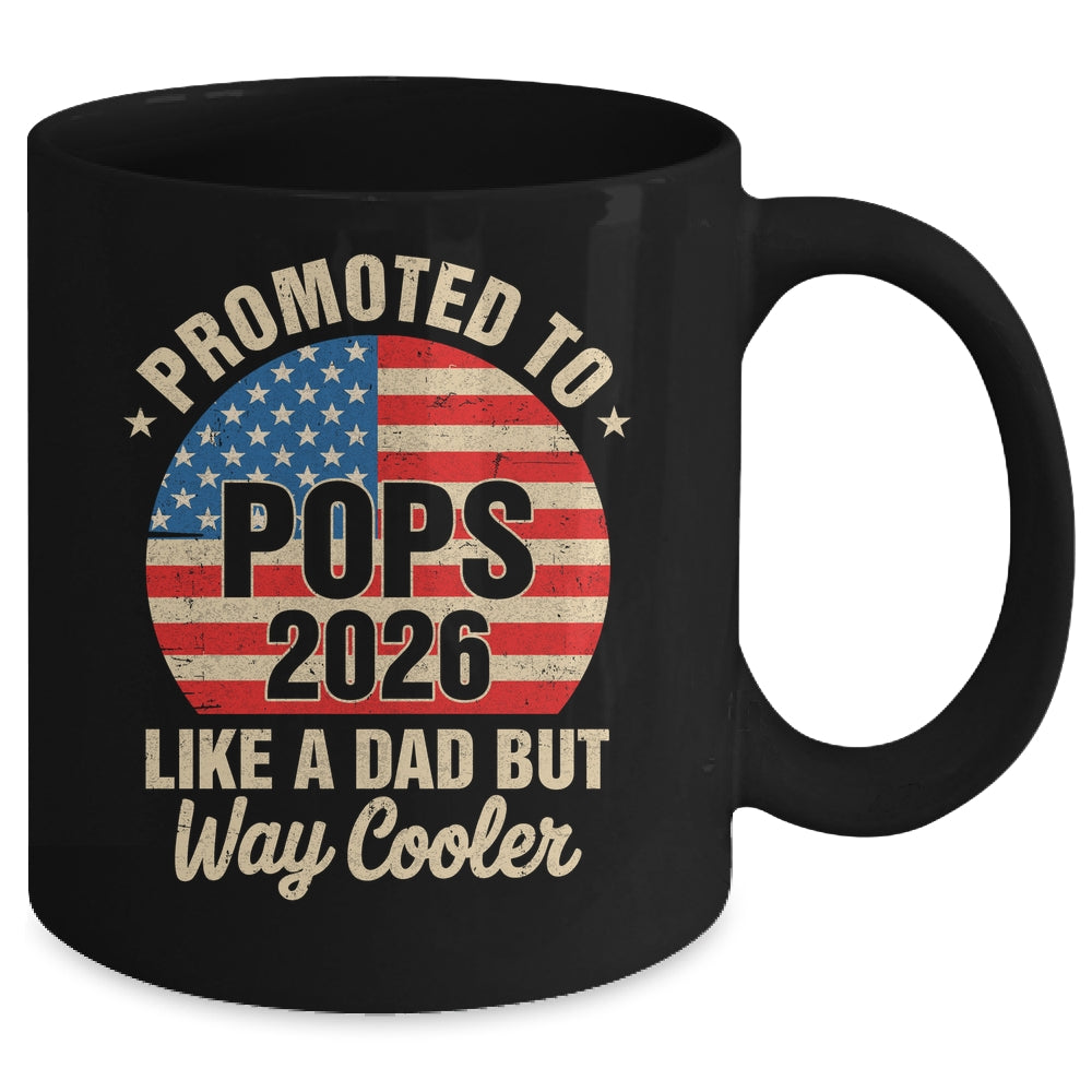 Promoted To Pops Est 2026 Soon To Be New Grandad US Flag Mug | teecentury
