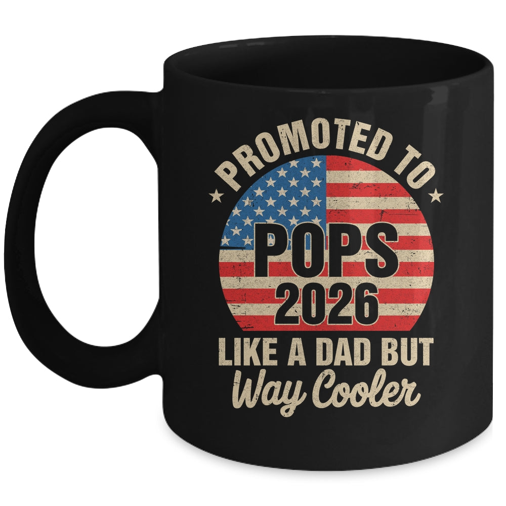 Promoted To Pops Est 2026 Soon To Be New Grandad US Flag Mug | teecentury