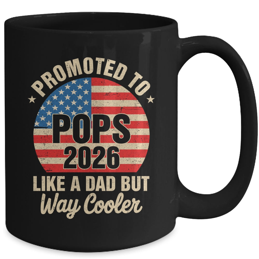 Promoted To Pops Est 2026 Soon To Be New Grandad US Flag Mug | teecentury