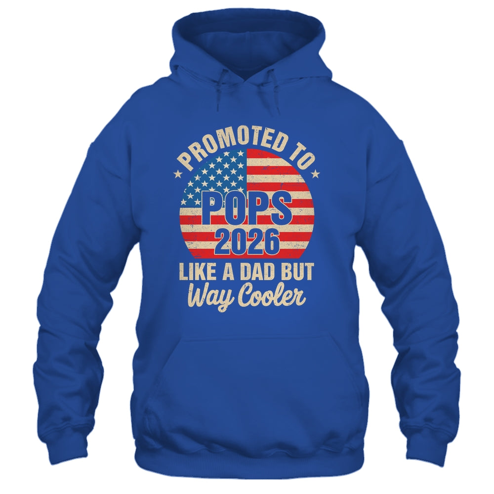 Promoted To Pops Est 2026 Soon To Be New Grandad US Flag Shirt & Hoodie | teecentury