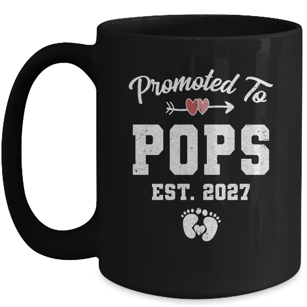 Promoted To Pops Est 2027 Funny First Time Fathers Day Mug | teecentury