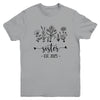 Promoted To Sister Est 2025 Pregnancy Announcement Flower Youth Shirt | teecentury