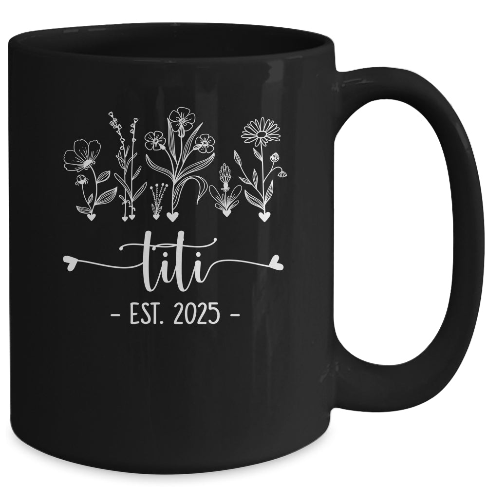 Promoted To Titi 2025 Pregnancy Announcement Floral Mug | teecentury
