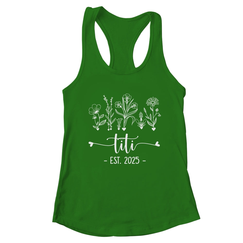 Promoted To Titi 2025 Pregnancy Announcement Floral Shirt & Tank Top | teecentury