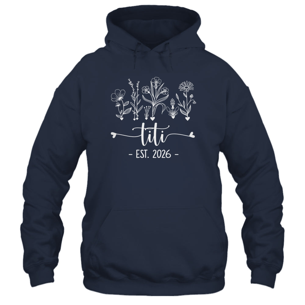 Promoted To Titi 2026 Pregnancy Announcement Floral Shirt & Hoodie | teecentury