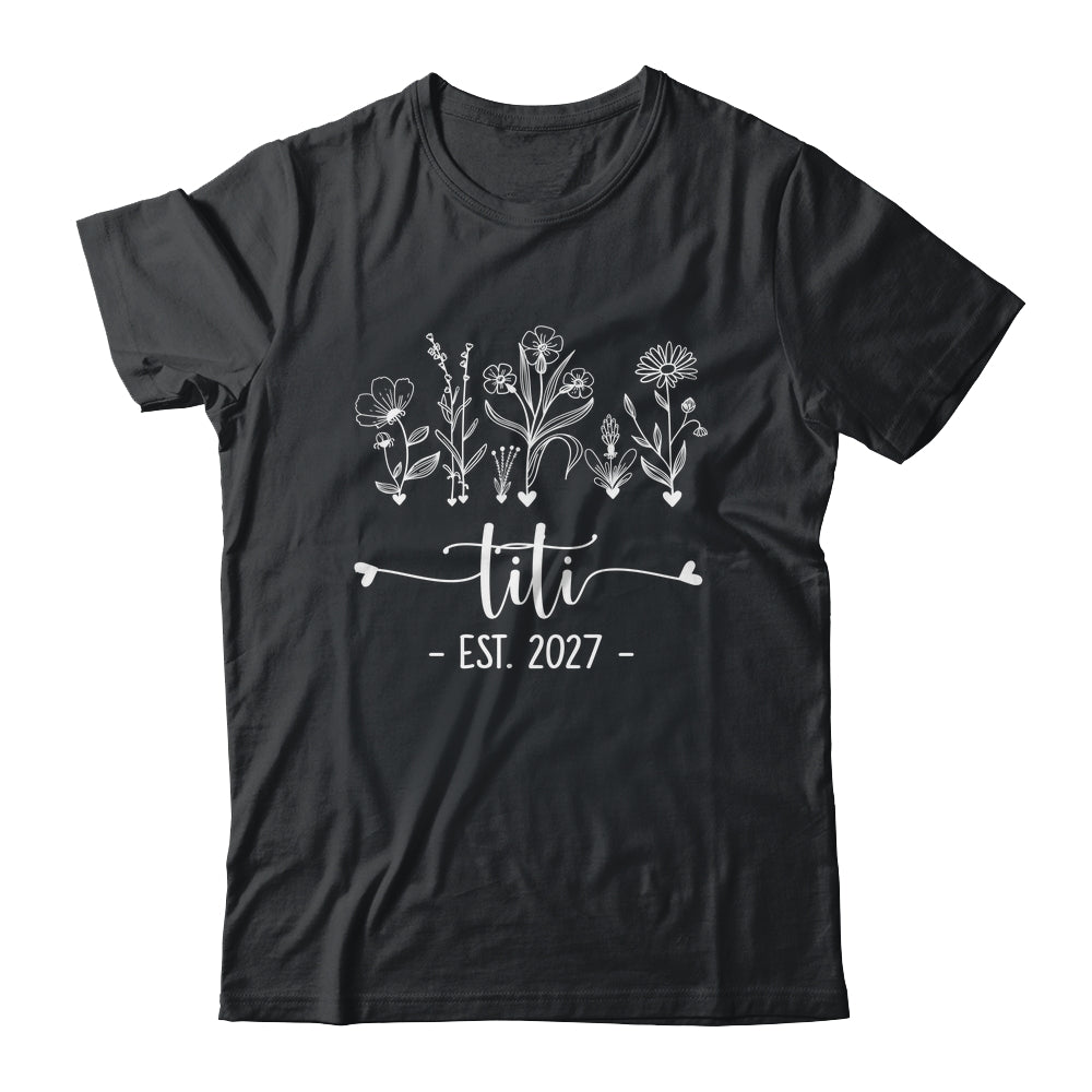 Promoted To Titi 2027 Pregnancy Announcement Floral Shirt & Tank Top | teecentury