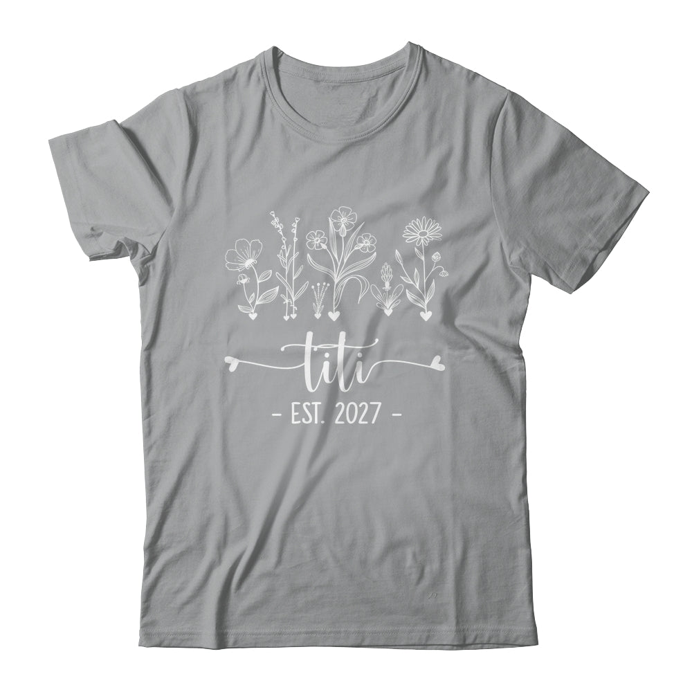 Promoted To Titi 2027 Pregnancy Announcement Floral Shirt & Tank Top | teecentury