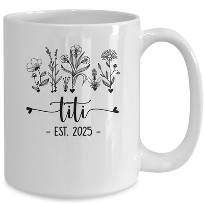 Promoted To Titi Est 2025 Pregnancy Announcement Flower Mug | teecentury