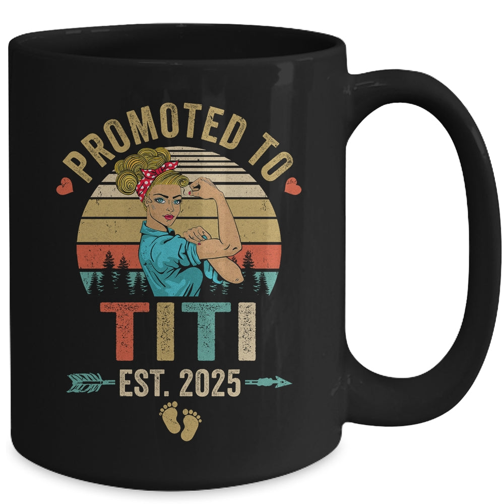 Promoted To Titi Est 2025 Retro First Time Titi Mug | teecentury