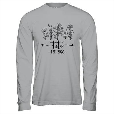 Promoted To Titi Est 2026 Pregnancy Announcement Flower Shirt & Hoodie | teecentury