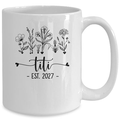 Promoted To Titi Est 2027 Pregnancy Announcement Flower Mug | teecentury