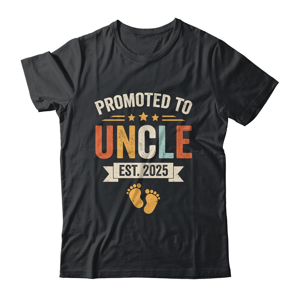 Promoted To Uncle 2025 Retro Soon To Be Uncle Est 2025 Shirt & Hoodie | teecentury