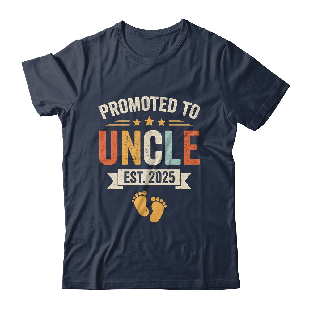 Promoted To Uncle 2025 Retro Soon To Be Uncle Est 2025 Shirt & Hoodie | teecentury