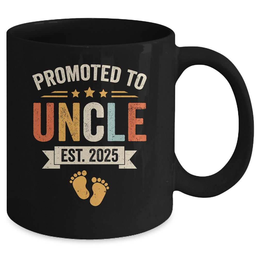 Promoted To Uncle 2025 Retro Soon To Be Uncle Est 2025 Mug | teecentury
