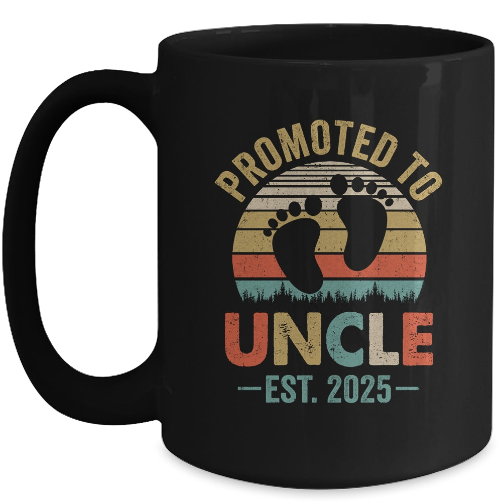 Promoted To Uncle Est 2025 Fathers Day Vintage Mug | teecentury