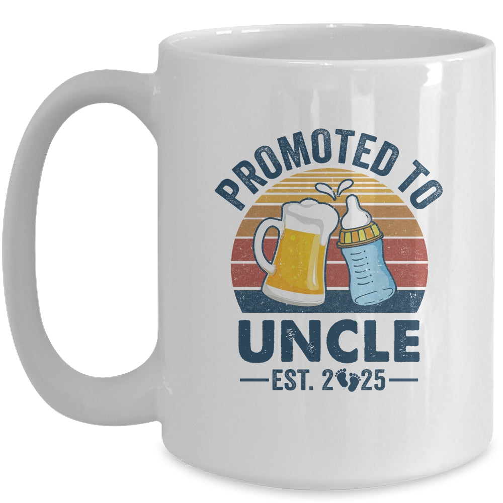 Promoted To Uncle Est 2025 First Time Fathers Day Vintage Mug | teecentury