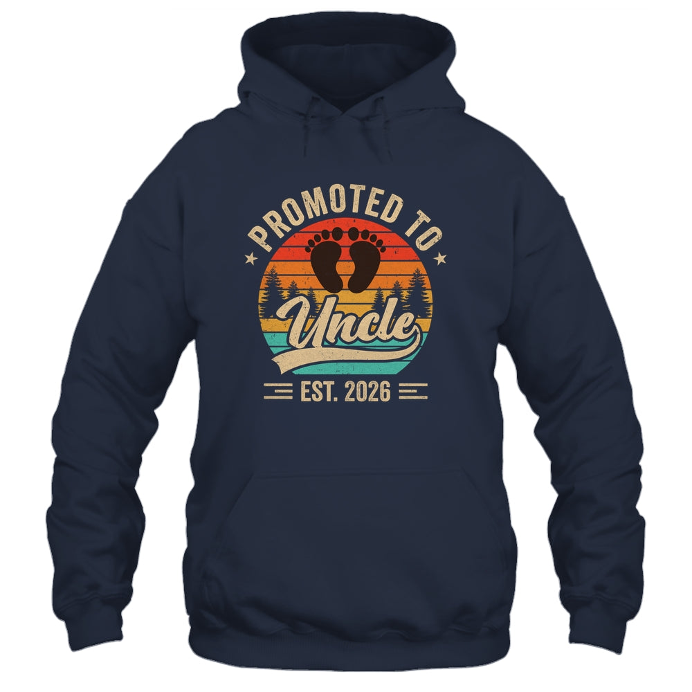 Promoted To Uncle Est 2026 Grandparents Baby Announcement Shirt & Hoodie | teecentury