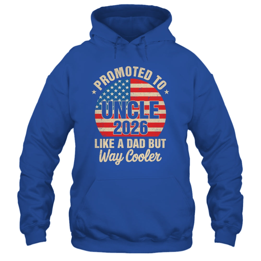 Promoted To Uncle Est 2026 Soon To Be New Grandad US Flag Shirt & Hoodie | teecentury