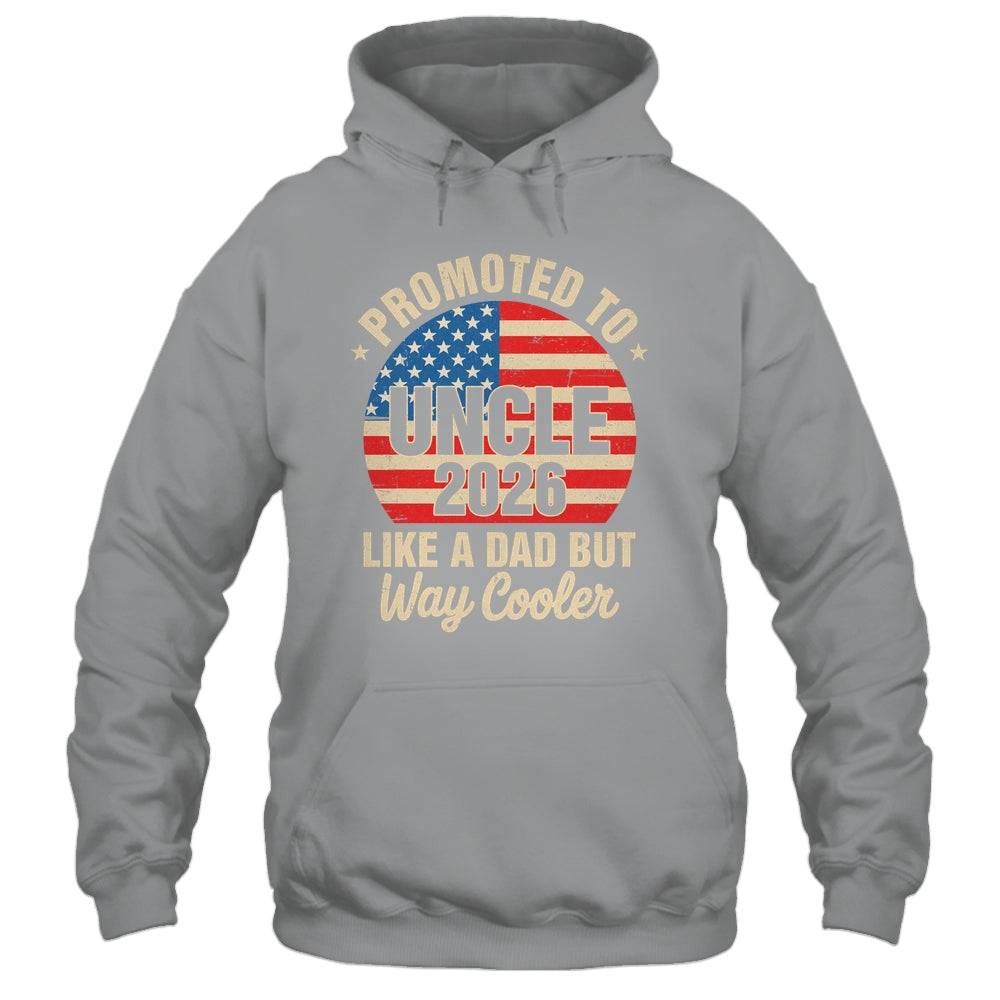 Promoted To Uncle Est 2026 Soon To Be New Grandad US Flag Shirt & Hoodie | teecentury