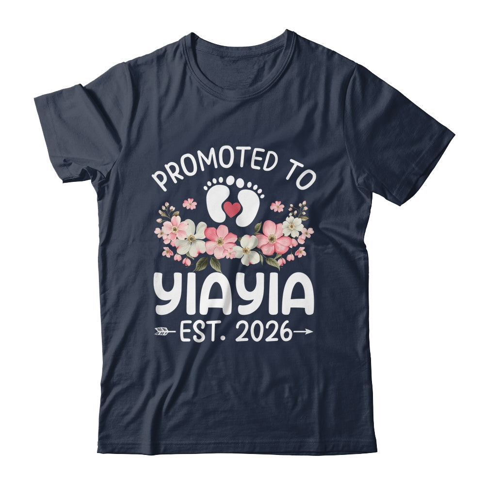 Promoted To Yiayia 2026 First Time Floral New Yiayia Shirt & Hoodie | teecentury