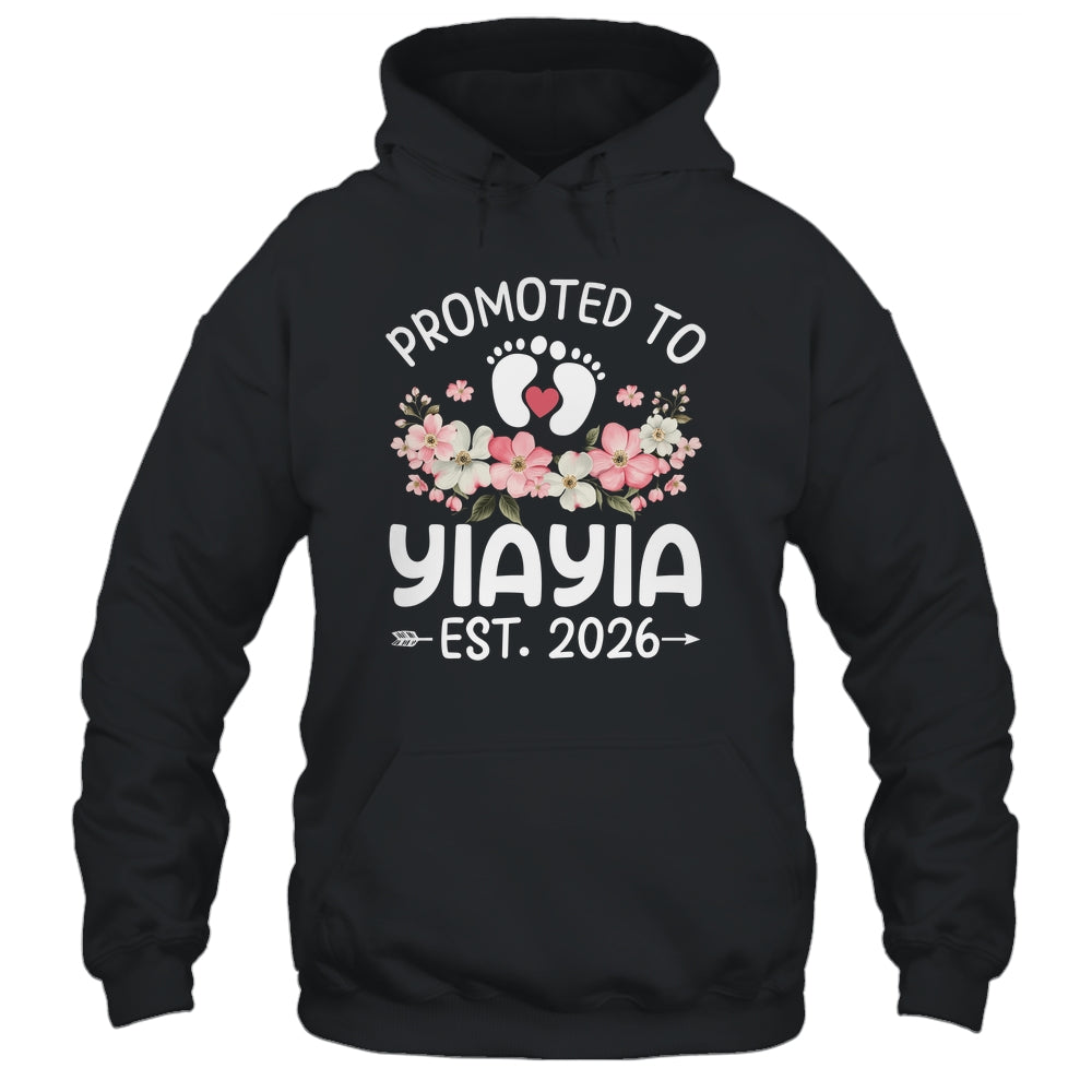 Promoted To Yiayia 2026 First Time Floral New Yiayia Shirt & Hoodie | teecentury