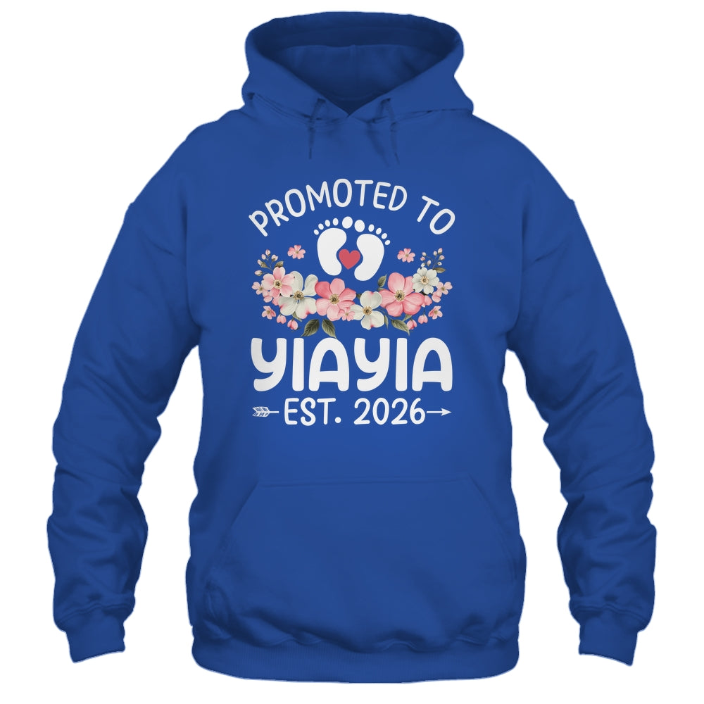 Promoted To Yiayia 2026 First Time Floral New Yiayia Shirt & Hoodie | teecentury