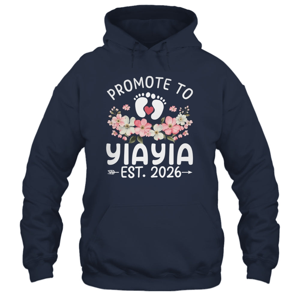 Promoted To Yiayia 2026 First Time Floral New Yiayia Shirt & Hoodie | teecentury