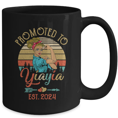 Promoted To Yiayia Est 2024 Retro First Time Yiayia Mug | teecentury