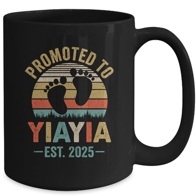Promoted To Yiayia Est 2025 Mothers Day Vintage Mug | teecentury