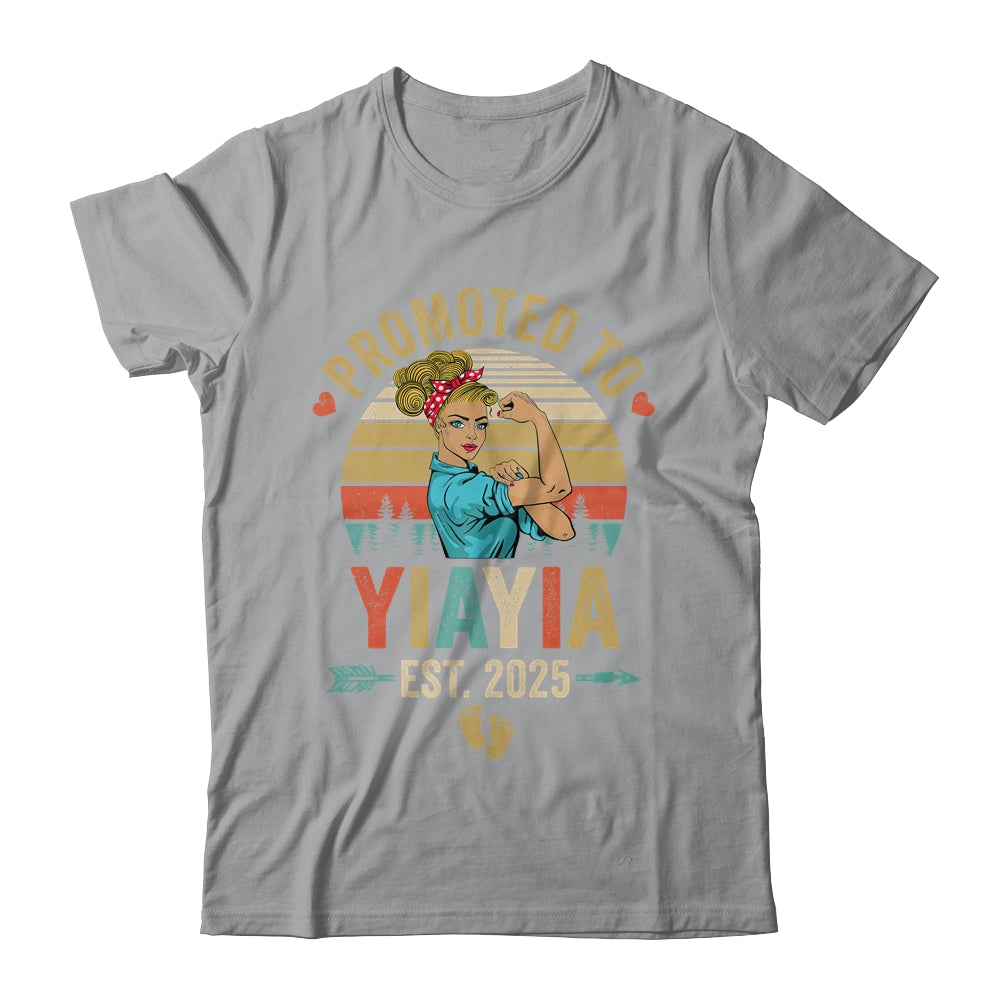 Promoted To Yiayia Est 2025 Retro First Time Yiayia Shirt & Tank Top | teecentury