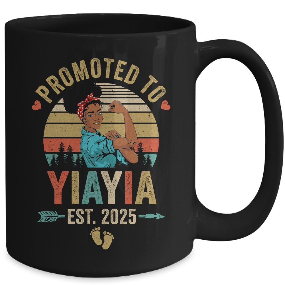 Promoted To Yiayia Est 2025 Vintage First Time Yiayia Mug | teecentury