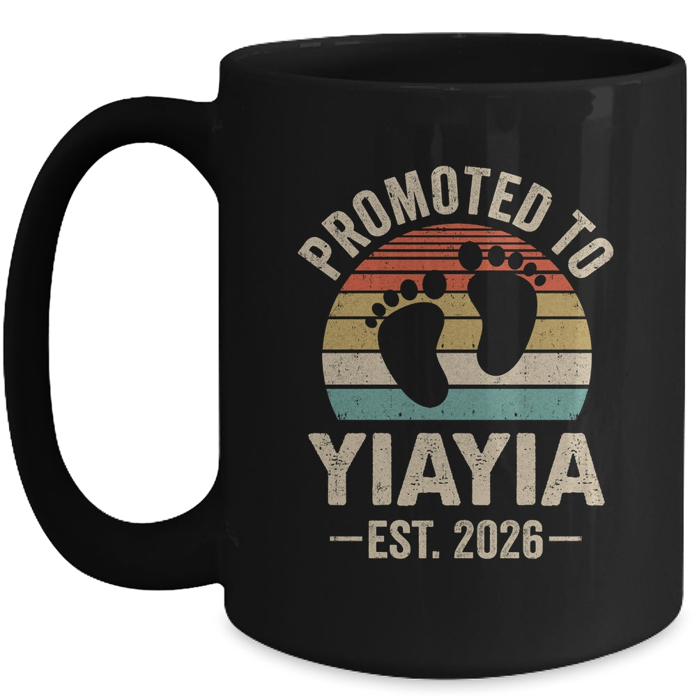 Promoted To Yiayia Est 2026 Mothers Day Vintage Mug | teecentury